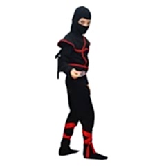 Herkese Kostüm Gizli Ninja Çocuk Kostümü Siyah Lüks 7-8 Yaş