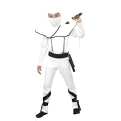 Herkese Kostüm Gizli Ninja Çocuk Kostümü Beyaz Lüks 3-4 Yaş