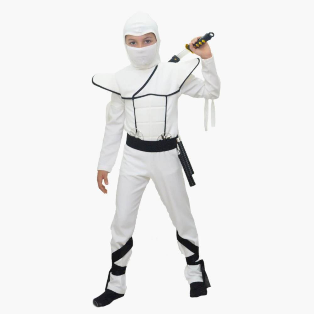 Herkese Kostüm Gizli Ninja Çocuk Kostümü Beyaz Lüks 7-8 Yaş