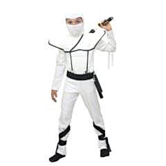 Herkese Kostüm Gizli Ninja Çocuk Kostümü Beyaz Lüks 9-10 Yaş
