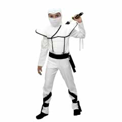 Herkese Kostüm Gizli Ninja Çocuk Kostümü Beyaz Lüks 11-12 Yaş