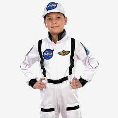 Herkese Kostüm Astronot Çocuk Meslek Kostümü Beyaz 5-6 Yaş