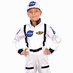 Herkese Kostüm Astronot Çocuk Meslek Kostümü Beyaz 7-8 Yaş