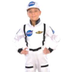 Herkese Kostüm Astronot Çocuk Meslek Kostümü Beyaz  9-10 Yaş