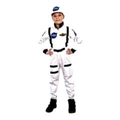 Herkese Kostüm Astronot Çocuk Meslek Kostümü Beyaz  9-10 Yaş