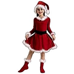 Yılbaşı Çocuk Noel Anne Kostümü 9-10 Yaş