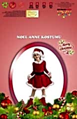 Yılbaşı Çocuk Noel Anne Kostümü 9-10 Yaş